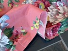 30s Victorian Roses On Pink Mid Century Shabby Chic Barkcloth Era Vintage Fabric