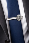 Saint Michael Silver Tie Clip Archangel Michael Religious Tie Bar For Men Italy