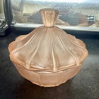 Vintage Pink Depression Glass Vanity Set Art Deco 5 Pc