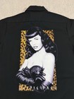 Vintage Bettie Page Dickies 1998 Shirt Mens Medium Black Button Up Short Sleeve