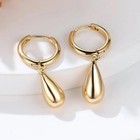 Golden   Silver Water Drop Dangle Earrings Women Fashion Jewelry Ear Hoop    