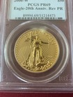 2006-w  50 1 Oz Reverse Proof Gold American Eagle Pcgs Pr 69   20th Anniversary