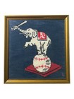 Vintage 1950 s Philadephia Athletics Elephant Needlepoint Framed Display Early