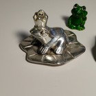 Lot Of 3 Frog Figurines -  2 On Lily Pads  1 Ceramic 