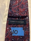 Tommy Hilfiger Burgundy Paisley Silk Tie With Navy And White Details