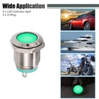 5 Pcs 12mm Led Waterproof Pilot Indicator Signal Warning Light Internal Green