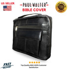 Genuine Leather Bible Organizer Book Cover Carrying Case protective Handle