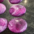 10pcs Purple Oval Marble Acrylic Flat Back Cabochons 29x21mm
