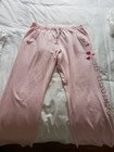 Vs Pink Free Love Pink Vintage Embroidered Boyfriend Sweatpant Large