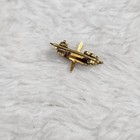 Vintage Mini Aviation Pilot Wings Propeller Pin Gold Tone Small Lapel Hat Tac   