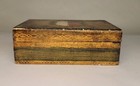 Vintage Florentia Toleware Italy Wood Box   Gold   Dark Green Shield Crest
