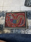 Framed Mola Art Colorful Birds Textile 18x14 Panama