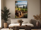 Tuscan Vineyard Canvas Print Stretched Canvas Italian Landscape Art