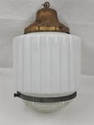 Vintage Art Deco Milk Glass Sky Scraper Light Pendant Lamp Wedding Cake Torpedo