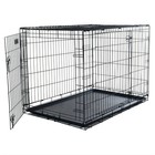 36  Dog Crate Kennel Large Metal Folding Pet Wire Cage W  2 Doors Handle Panel
