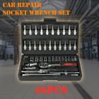 46-piece Car Repair Ratchet Wrench Socket Tool Set Metric sae 1 4  Drive