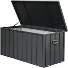 Domi 120 Gallon Resin Outdoor Storage Deck Box Waterproof W lockable  black 