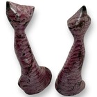 Vintage Pair Of Mid-century Modern Painted 6  Cast Iron Cat Sculptures