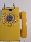 Vintage Bell System Yellow Rotary Wall Phone Untested Parts Phone Or Decoration