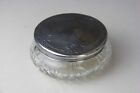 Vintage Cut Crystal Vanity Dresser Jar W  Foster And Bailey Sterling Silver Lid
