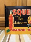 Squeeze Orange Drink Flange Sign Double Sided Vintage Style Wall Decor