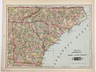 1903 Georgia - South Carolina - North Carolina  Map Original  13x10   Railroads