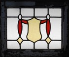 Pretty Bell Pair Of Old English Stained Glass Windows 21 1 4  X 17 1 4 