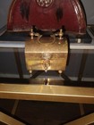 Vintage Brass Miniature Dome-top Trunk With Handle And Latch