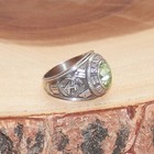 Men s Sanborn Regional High School Class Ring 1989 Green Stone Kingston Sz 11 5