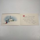 Vintage 1950s American Greetings Christmas Greeting Card Church Gold Border Mcm