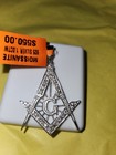 Men s 1 0ct Round Cut Moissanite Masonic Emblem Pendant Real 925 Sterling Silver