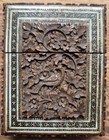 Antique 19thc Anglo Indian Carved Sandalwood Card Case Sadeli Micro Mosaic Raj