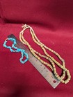 2 Strands Indian Trade Beads Old And 1 Strand Turquoise Nuggets