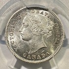 1858 Canada 10 Cents Silver Queen Victoria Pcgs Au-58 Strong Luster Scarce Date