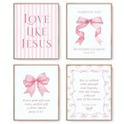 Lartsfro Coquette Pink Bow Jesus Wall Art Decor Posters  Light 8x10in Pink Bow