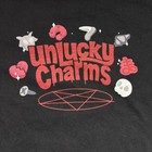 Vintage Cool T-shirt Mens 2xl Black Graphic Unlucky Charms Everyday Wear Retro