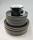 Vintage Georges Briard Jet Black Mid Century Modern Dish Dinnerware Mcm Retro