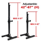 Pair Of Adjustable Squat Rack Stands Heavy-duty Steel Barbell Bench For Home Gym