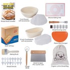 17 Pieces Banneton Bread Proofing Basket Set - 9 And 10 Inch Round And Oval Sets