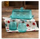 The Pioneer Woman Adeline Glass Butter Dish With Salt And Pepper Shaker Set