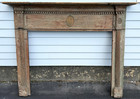 19th C Fireplace Mantel With Great Surface And Dentil   Matchstick Detail