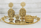 Vintage Ormolu Filigree Vanity Dresser Set 6 Pc 24kt Gold Plated Stylebuilt Ny