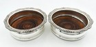 Pair Antique Bottle Coasters Silver Plate 19th Century Bell Mark