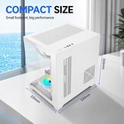 Computer Pc Case Micro M-atx Itx Small Tower Tempered Glass High Airflow White