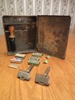 Antique  vintage Safetee Metal Medicine Shaving Cabinet W razors  Brush Bathroom