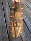 Vintage Ghana Hand Carved Wooden African Tribal Mask Brass Copper Steel Painted