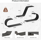 Set Of 3 Black Metal Floating Shelves For Modern Home Decor