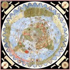 Flat Earth Map 1587 Urbano Monte  Antique World Map  Vintage Old World Map 24x24