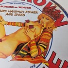 Vintage Red Crown Gasoline Sign - Gas Motor Oil Pump Porcelain Pinup Girl Sign