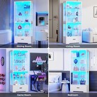 71    Adjustable Glass Display Case With Doors   Drawer  Curio Cabinet With Lights